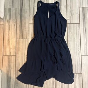 White House Black Market Asymmetrical Navy Dress